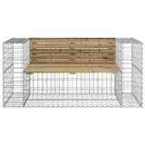 Garden Bench Gabion Design 143x71x65.5 cm Impregnated Wood Pine 834379
