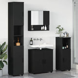 Bathroom Furniture Set 4 pcs Black Engineered wood & Metal 3392964