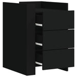 ZNTS Bedside Cabinet Black 45x50x65 cm Engineered Wood 848305