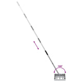 Garden Rake Manual Silver 45 x 25 x 200 cm Stainless Steel 42011359