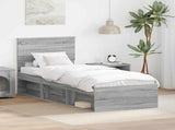 Bed Frame Grey Sonoma 75 x 190 cm Solid Pine Wood 3410668