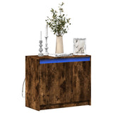 Sideboard with LED Smoked Oak 72x34x61 cm Engineered Wood 852177