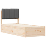 Bed Frame with Upholstered Headboard Dark Grey 75 x 190 cm 877810