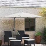 Garden Parasol Sand 248.5 x 247.5 x 160 cm Polyester and Steel 42003235