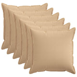 Cushion Cover 6 pcs HOUTEN Cream 80 x 80 cm Faux Linen 921566