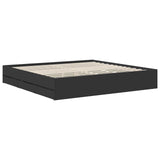 Bed Frame with Drawer Black 200 x 200 cm Engineer Wood 3407950