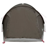 Cabin Tent with Roof Brown grey 4-Person Polyester and Steel 42029011