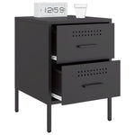 ZNTS Bedside Cabinets 2 pcs Black 36x39x50.5 cm Steel 842923