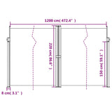 Retractable Side Awning Red 220x1200 cm 4004867