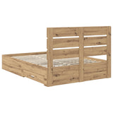 Bed Frame with Drawer Artisan Oak 140 x 190 cm Engineered Wood 3411979