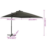 Cantilever Garden Parasol Anthracite Polyester fabric, aluminium pole 312322