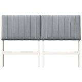 Upholstered Headboard Light Grey 140 cm Solid Pine Wood 879398