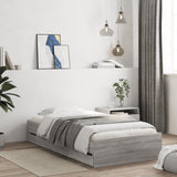 Bed Frame with Drawers without Mattress Grey Sonoma 100x200 cm 3207292