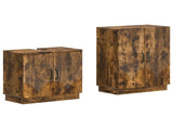 2 Piece Bathroom Cabinet Set HOORN Smoked Oak Engineered Wood 3417635