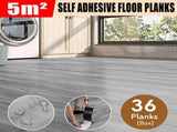 5m Floor Planks Tiles Self Adhesive Wood Effect Vinyl Flooring Kitchen Bathroom 34962633