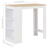 Bar Table with Shelf White 110x50x103 cm 280215