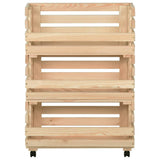 Vegetable Trolley 57x30x80 cm Solid Pinewood 327326