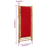 313020 Deck Chair Bamboo and Canvas Red