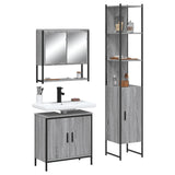 3 Piece Bathroom Furniture Set Grey Sonoma Engineered Wood 3214683