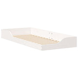 Bed Frame White 90 x 220 cm Solid Pine Wood 873413