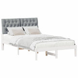 Bed Frame with Upholstered Headboard White 120 x 190 cm 878838
