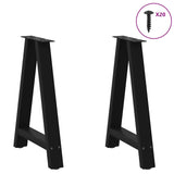 ZNTS Coffee Table Legs A-Shaped 2 pcs Black 50x cm Steel 4012844