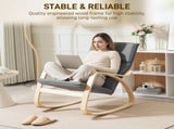 Comfortable Relax Rocking Chair, Upholstered Lounge Chair Recliner with High Back and Headrest for T3398P424865