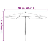 Garden Parasol with Wooden Pole Sand 400x273 cm 363175