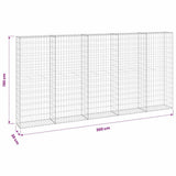 147822 Gabion Wall with Covers Galvanised Steel 300x30x150 cm