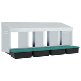 Chicken Nesting Box 4 Compartments Wall-Mounted Galvanised Steel 4104893