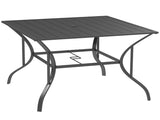 94 x 94 cm Garden Table with Parasol Hole, Outdoor Dining Garden Table for Four with Slatted Metal T3398P317602