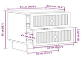Bedside Cabinet Grey Sonoma 43 x 34.5 x 47.5 cm Engineered Wood 893847