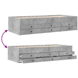 Daybed with Drawers without Mattress Concrete Grey 75x190 cm Small Single 3280891