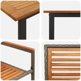 Garden Dining Set 7 pcs Grey Solid Acacia Wood 3365467