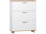 Narrow Shoe Cabinet, Slim Shoe Storage Cabinet with 3 Flip Drawers and Adjustable Shelves, 12 Pair T3398P328357