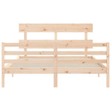 Bed Frame without Mattress King Size Solid Wood 3195096