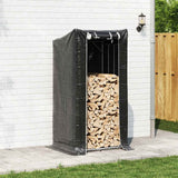 Firewood Rack with Rain Cover 100x80x200 cm Galvanised Steel 4104950