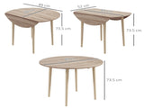 Folding Dining Table for 4, Round Drop Leaf Table, Modern Space Saving Small Kitchen Table with Wood T3398P343147