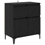 Sideboard Black Oak 60 x 35 x 70 cm Engineered Wood and Iron 881220