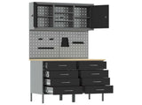 Work Cabinet Set 5 pcs Black Steel and Engineered Wood 3321422