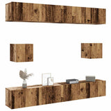 6 Piece TV Cabinet Set Wall-mounted Old Wood Engineered Wood 3328991