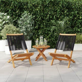 Garden Chairs 2 pcs Black Solid Wood Acacia and Polypropylene 367687