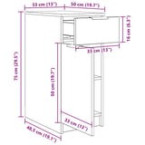 Office Cabinet Black Oak 33 x 50 x 75 cm Engineered Wood 862103