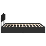 Storage Bed with Headboard Black 150 x 200 cm Engineered Wood 3413083