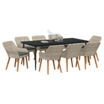 Dining Set Light grey Poly rattan 3261711