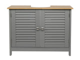Modern Double Shutter Door MDF Spray Paint Bathroom Sink Cabinet Gray 95544166