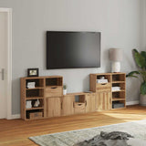 5 Piece TV Units with Storage ODDA Solid Wood Pine 3365378