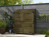 59 x 103.5 cm Two-Tier Wooden Garden Shed - Olive Brown T3398P323896