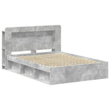 Bed Frame with Storage Concrete Grey 140 x 200 cm 3433496