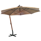 Hanging Garden Parasol with Pole Taupe 3.5x2.9 m Solid Fir Wood 313769